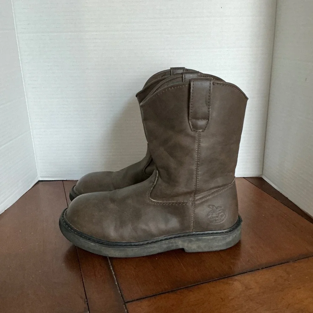 Georgia Boot Kids G100 Brown Pull‎ On Work Boots Size 5M
